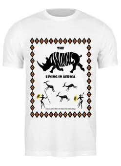 Заказать мужскую футболку в Москве. Футболка классическая The animals living in Africa от Shdomon - готовые дизайны и нанесение принтов.