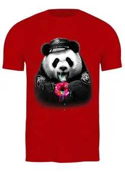 Заказать мужскую футболку в Москве. Футболка классическая Панда от Print design  - готовые дизайны и нанесение принтов.