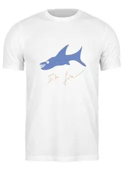 Заказать мужскую футболку в Москве. Футболка классическая акула от Karina Radomskaya - готовые дизайны и нанесение принтов.