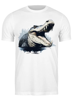 Заказать мужскую футболку в Москве. Футболка классическая Крокодил от svetgal71@gmail.com - готовые дизайны и нанесение принтов.