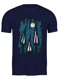 Заказать мужскую футболку в Москве. Футболка классическая Mushrooms Night от oneredfoxstore@gmail.com - готовые дизайны и нанесение принтов.