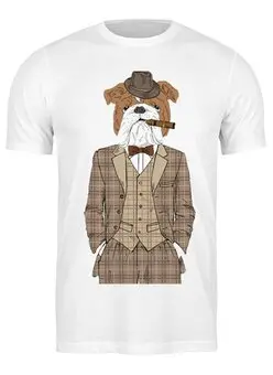 Заказать мужскую футболку в Москве. Футболка классическая Уважаемый пес от printshop - готовые дизайны и нанесение принтов.
