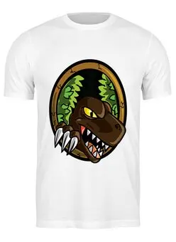 Заказать мужскую футболку в Москве. Футболка классическая Динозавр от svetlanas - готовые дизайны и нанесение принтов.