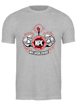 Заказать мужскую футболку в Москве. Футболка классическая NPC red grey t-shot wear от KinoArt - готовые дизайны и нанесение принтов.