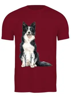 Заказать мужскую футболку в Москве. Футболка классическая Dog Border Collie от T-shirt print  - готовые дизайны и нанесение принтов.