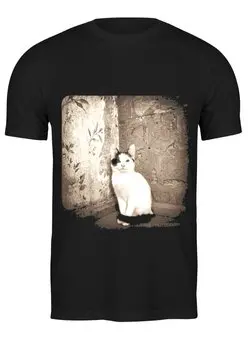 Заказать мужскую футболку в Москве. Футболка классическая kitten от irenoginski - готовые дизайны и нанесение принтов.