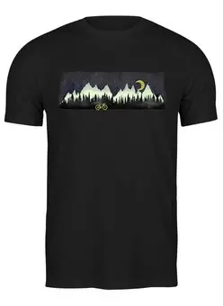 Заказать мужскую футболку в Москве. Футболка классическая Moon and Bike от oneredfoxstore@gmail.com - готовые дизайны и нанесение принтов.