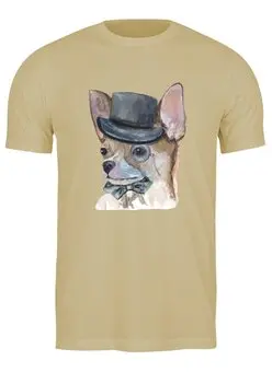 Заказать мужскую футболку в Москве. Футболка классическая чихуа собака  от juliafast77 - готовые дизайны и нанесение принтов.