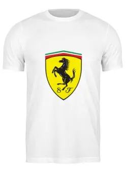 Заказать мужскую футболку в Москве. Футболка классическая Ferrari  от DESIGNER   - готовые дизайны и нанесение принтов.