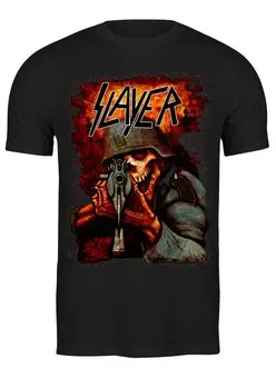 Заказать мужскую футболку в Москве. Футболка классическая Slayer Band от Leichenwagen - готовые дизайны и нанесение принтов.