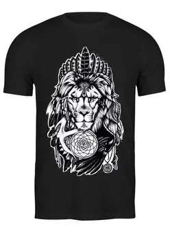 Заказать мужскую футболку в Москве. Футболка классическая The Lion от Troy - Angel - готовые дизайны и нанесение принтов.