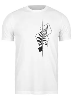 Заказать мужскую футболку в Москве. Футболка классическая Fern Geometry от oneredfoxstore@gmail.com - готовые дизайны и нанесение принтов.