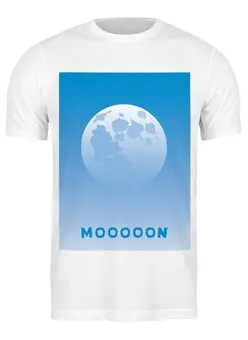 Заказать мужскую футболку в Москве. Футболка классическая Луна днем от tanashtanko@yandex.ru - готовые дизайны и нанесение принтов.
