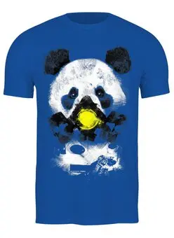 Заказать мужскую футболку в Москве. Футболка классическая Панда в маске от printik - готовые дизайны и нанесение принтов.