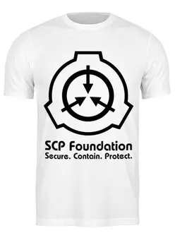 Заказать мужскую футболку в Москве. Футболка классическая SCP Foundation от geekbox - готовые дизайны и нанесение принтов.