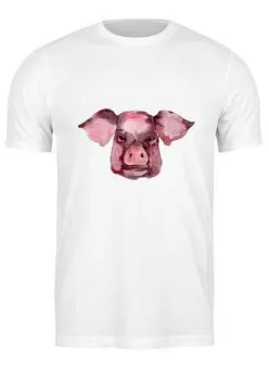 Заказать мужскую футболку в Москве. Футболка классическая свинья от THE_NISE  - готовые дизайны и нанесение принтов.