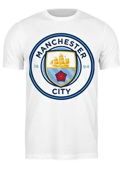 Заказать мужскую футболку в Москве. Футболка классическая Manchester City от Polilog - готовые дизайны и нанесение принтов.