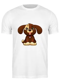 Заказать мужскую футболку в Москве. Футболка классическая Милая собачка от Yaroslava - готовые дизайны и нанесение принтов.