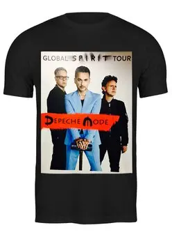 Заказать мужскую футболку в Москве. Футболка классическая Depeche mode - Global Spirit Tour от Денис - готовые дизайны и нанесение принтов.
