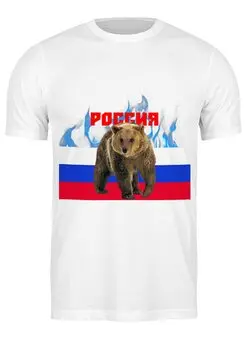 Заказать мужскую футболку в Москве. Футболка классическая Россия от THE_NISE  - готовые дизайны и нанесение принтов.