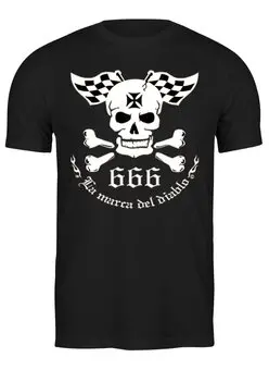 Заказать мужскую футболку в Москве. Футболка классическая Skull 666 от Leichenwagen - готовые дизайны и нанесение принтов.