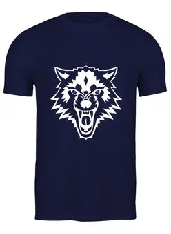 Заказать мужскую футболку в Москве. Футболка классическая Волчья морда от BAD OWL - готовые дизайны и нанесение принтов.