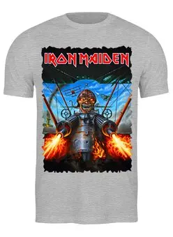 Заказать мужскую футболку в Москве. Футболка классическая Iron Maiden Band от Leichenwagen - готовые дизайны и нанесение принтов.