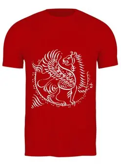 Заказать мужскую футболку в Москве. Футболка классическая Крылатый лев - геральдический символ от Calligrafika - готовые дизайны и нанесение принтов.