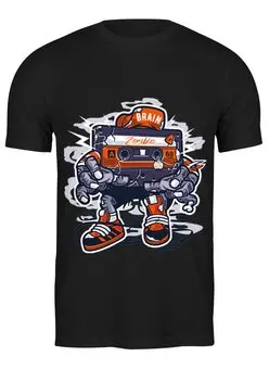Заказать мужскую футболку в Москве. Футболка классическая Зомби кассета ( Zombie Cassette ) от Chance777 - готовые дизайны и нанесение принтов.