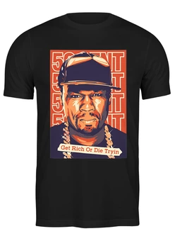 Заказать мужскую футболку в Москве. Футболка классическая 50 Cent от skynatural - готовые дизайны и нанесение принтов.