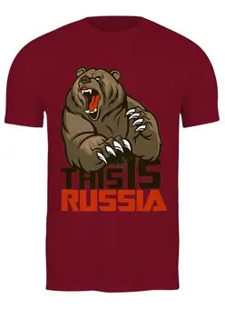 Заказать мужскую футболку в Москве. Футболка классическая Россия  от T-shirt print  - готовые дизайны и нанесение принтов.