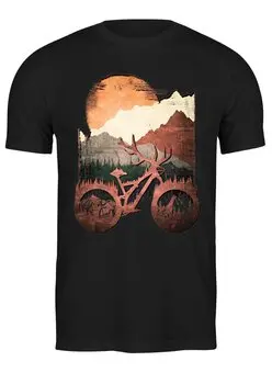 Заказать мужскую футболку в Москве. Футболка классическая Enduro Deer Bike от oneredfoxstore@gmail.com - готовые дизайны и нанесение принтов.