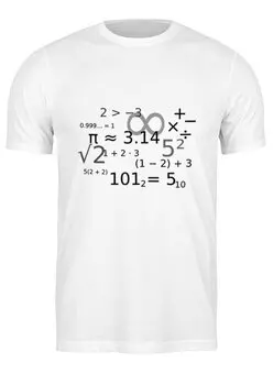 Заказать мужскую футболку в Москве. Футболка классическая Математика от gent777 - готовые дизайны и нанесение принтов.