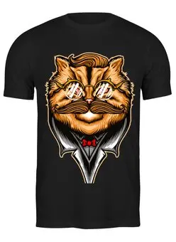 Заказать мужскую футболку в Москве. Футболка классическая Кот   от queen  - готовые дизайны и нанесение принтов.