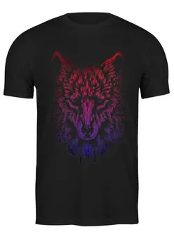 Заказать мужскую футболку в Москве. Футболка классическая Волк Wolf от Fix Print - готовые дизайны и нанесение принтов.