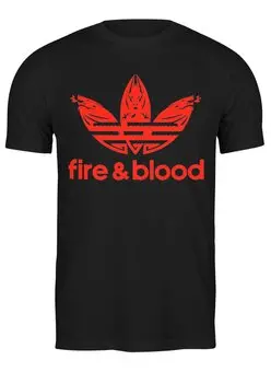 Заказать мужскую футболку в Москве. Футболка классическая Fire and Blood от balden - готовые дизайны и нанесение принтов.