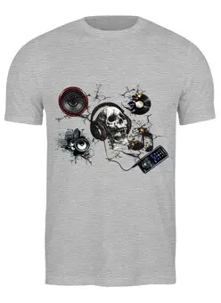 Заказать мужскую футболку в Москве. Футболка классическая Calavera Walkman (Music KILL) от TheAndarz  - готовые дизайны и нанесение принтов.