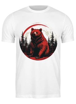Заказать мужскую футболку в Москве. Футболка классическая Красный медведь от goljakovai@mail.ru - готовые дизайны и нанесение принтов.