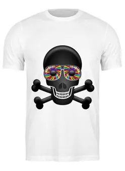 Заказать мужскую футболку в Москве. Футболка классическая Психодел череп от trend - готовые дизайны и нанесение принтов.
