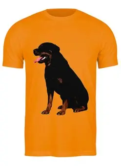 Заказать мужскую футболку в Москве. Футболка классическая Собака - Ротвейлер от BAD OWL - готовые дизайны и нанесение принтов.