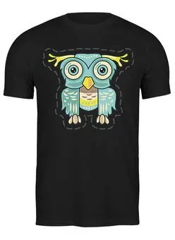 Заказать мужскую футболку в Москве. Футболка классическая Owl Here от oneredfoxstore@gmail.com - готовые дизайны и нанесение принтов.