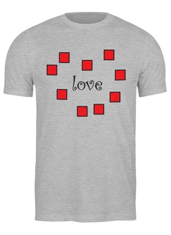 Заказать мужскую футболку в Москве. Футболка классическая Pixel love от skynatural - готовые дизайны и нанесение принтов.