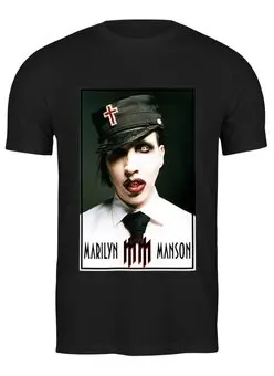 Заказать мужскую футболку в Москве. Футболка классическая Marilyn Manson от inPrintio - готовые дизайны и нанесение принтов.