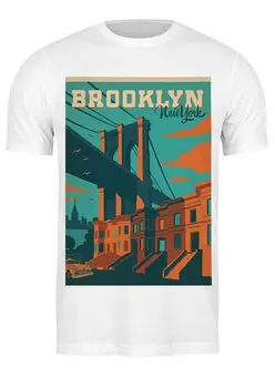 Заказать мужскую футболку в Москве. Футболка классическая Brooklyn от Pinky-Winky - готовые дизайны и нанесение принтов.