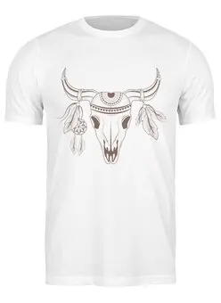 Заказать мужскую футболку в Москве. Футболка классическая Магический череп от BeliySlon - готовые дизайны и нанесение принтов.