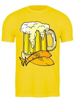 Заказать мужскую футболку в Москве. Футболка классическая Пиво  от T-shirt print  - готовые дизайны и нанесение принтов.
