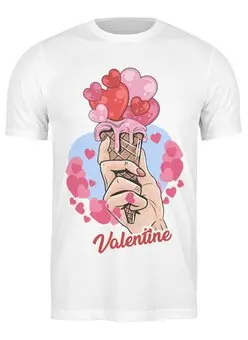 Заказать мужскую футболку в Москве. Футболка классическая Valentine's Day от Media M  - готовые дизайны и нанесение принтов.