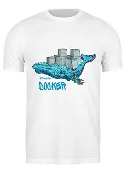 Заказать мужскую футболку в Москве. Футболка классическая Докер от Trish - готовые дизайны и нанесение принтов.