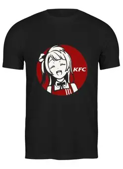 Заказать мужскую футболку в Москве. Футболка классическая KFC + аниме! от Fix Print - готовые дизайны и нанесение принтов.