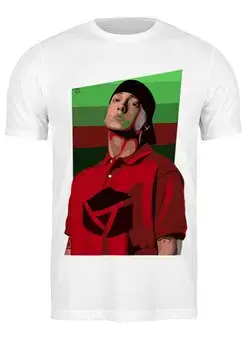 Заказать мужскую футболку в Москве. Футболка классическая Eminem (Эминем) от BAD OWL - готовые дизайны и нанесение принтов.
